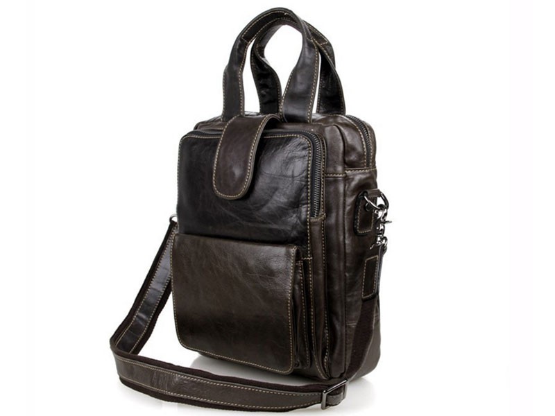 Capitola Men's Smooth Vintage Leather Tote Messenger Bag & Tablet Case