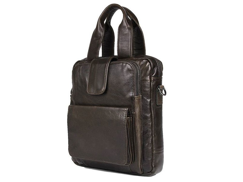 Capitola 3 Men's Smooth Vintage Leather Tote Messenger Bag & Tablet Case