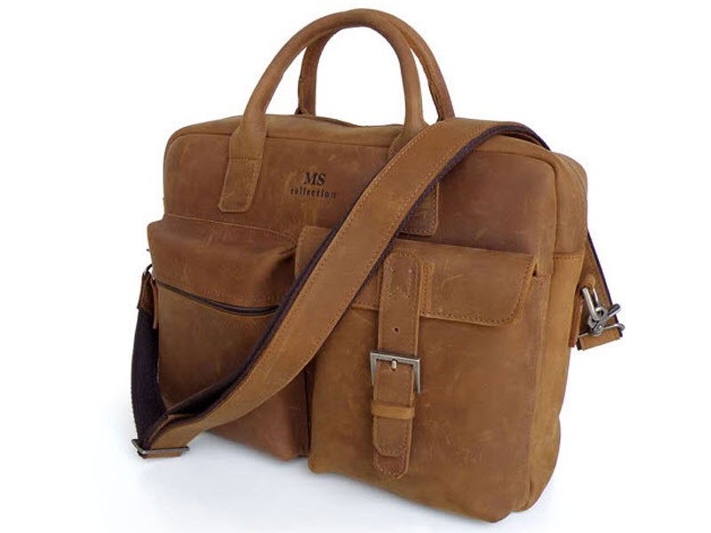 Durban Men's Top Grain Leather Briefcase Laptop Bag