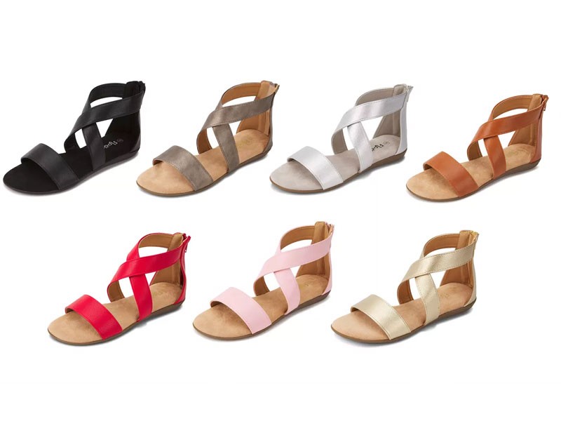 Floopi Women's Summer Criss-Cross Gladiator Ankle-Strap Flat Sandals