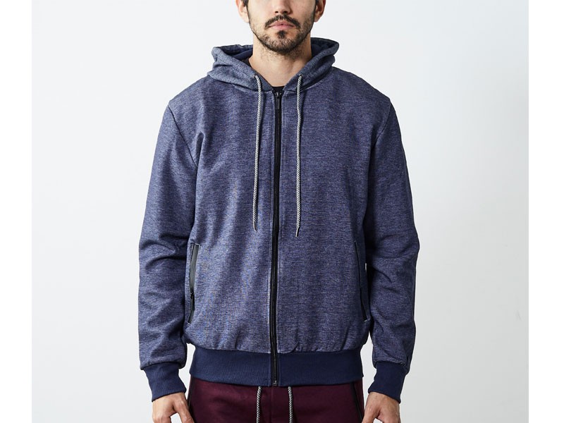 Men's Tech Zipper Hoodie Heather Navy