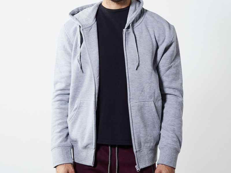 Men's Fleece Zipper Hoodie Heather Gray