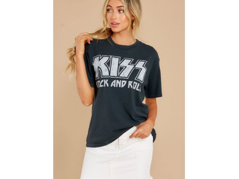 Kiss Rock And Roll Weekend Vintage Black Women's Tee