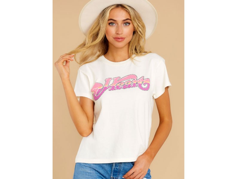 Heart Dreamboat Tour Vintage Women's White Tee