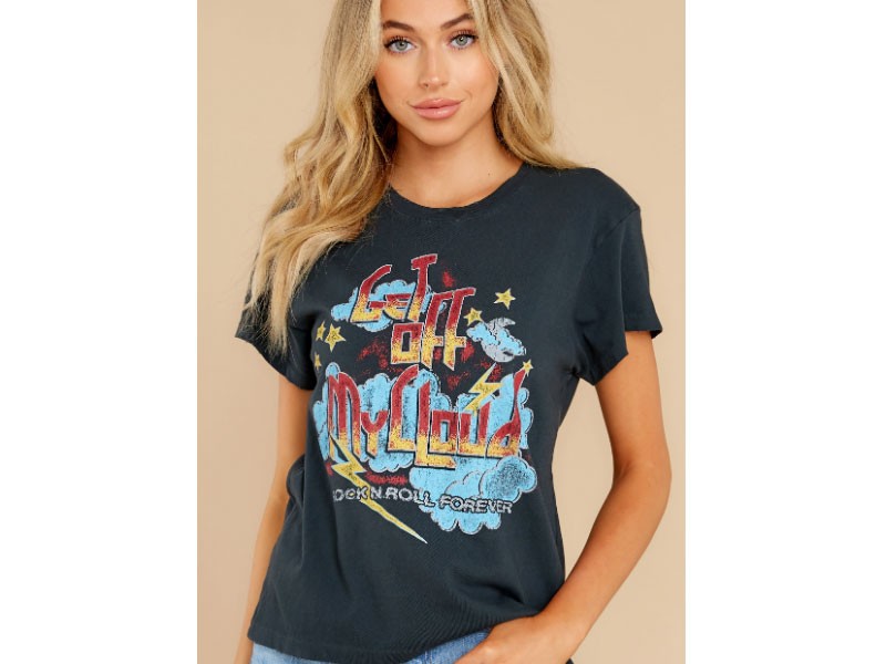 Get Off My Cloud Tour Black Tee For Women