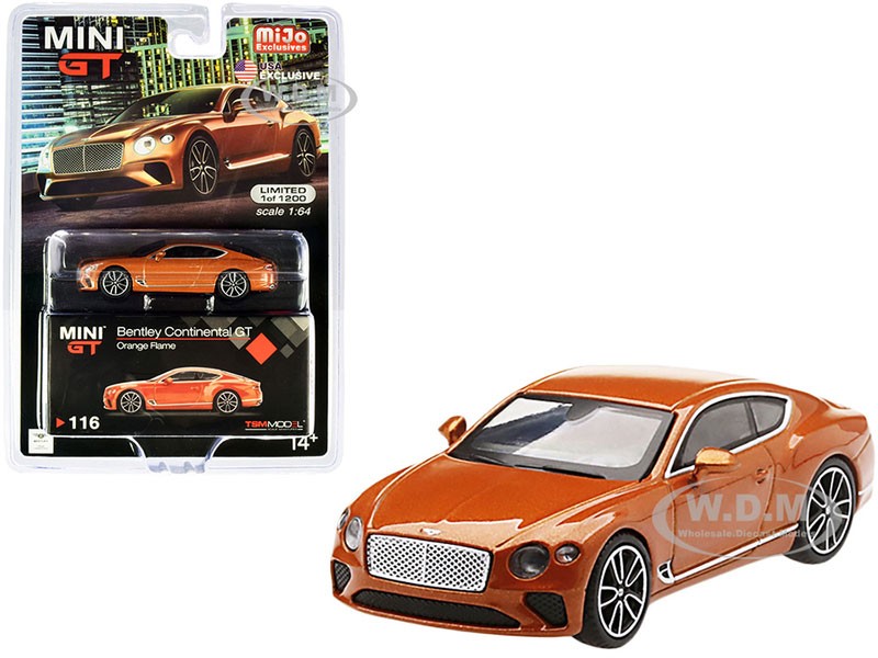 Bentley Continental GT Orange Flame Model Car