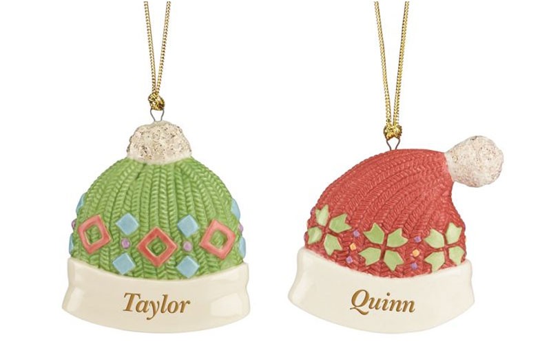 Frosty Friends 2-piece Knit Hat Ornament Set by Lenox