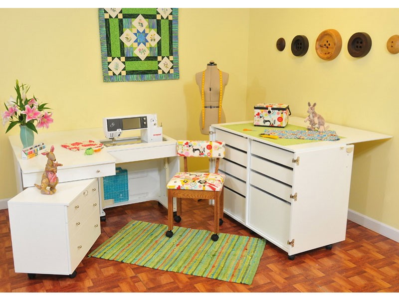 Kangaroo Kabinets Studio Combo WHITE Kangaroo & Joey Sewing Cabinets 