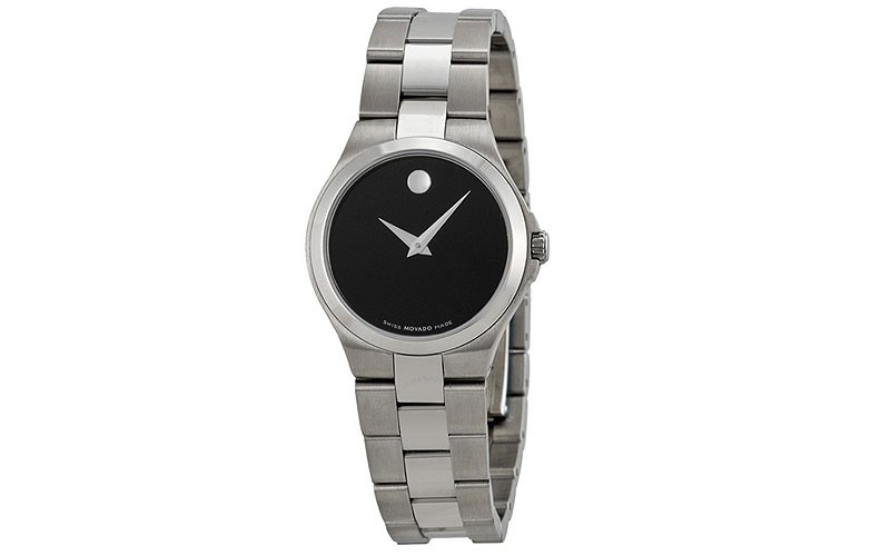 Black Dial Stainless Steel Ladies Watch