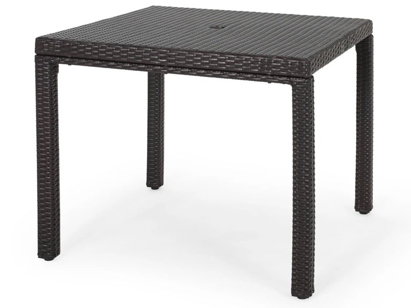 Edene Outdoor Multibrown Wicker Square Dining Table