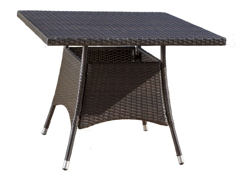 Kanasca Outdoor Multi Brown Polyethylene Square Dining Table