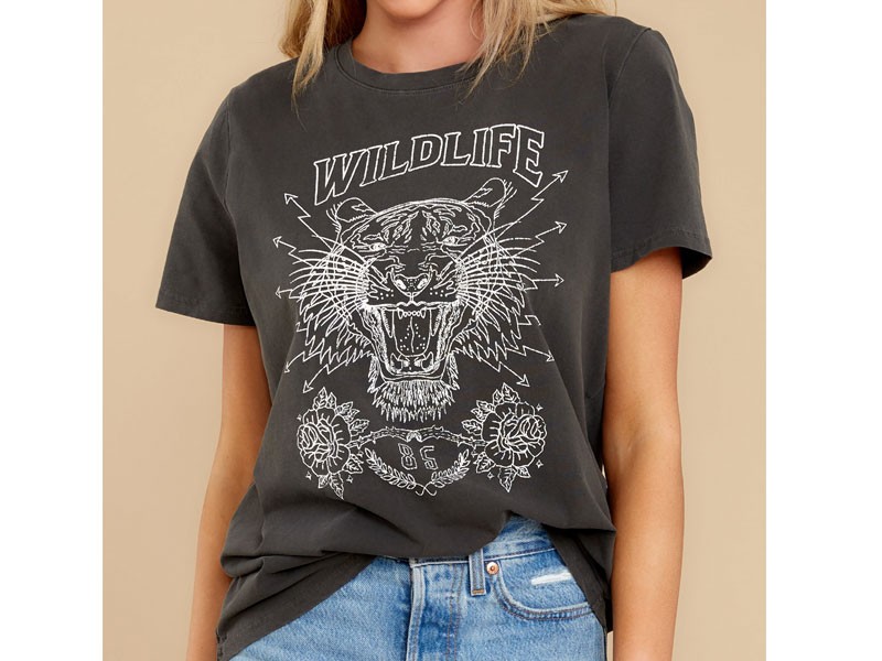 Child Of The Wild Dark Grey Tee For Women