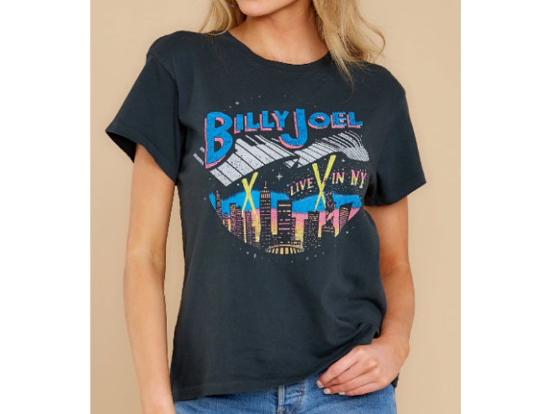 Billy Joel Live In New York Tour Black Tee For Women