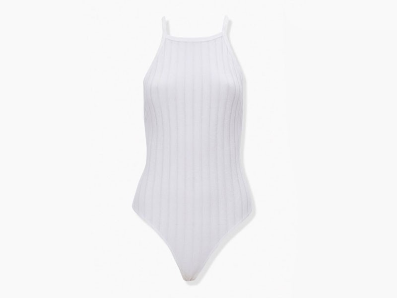 Ribbed Crisscross-Back Bodysuit For Women