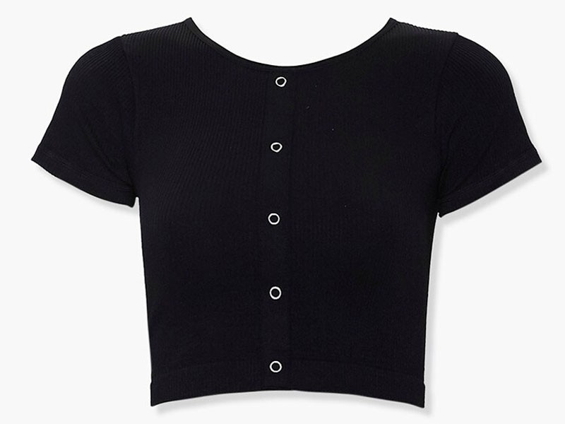 Ribbed Women's Knit Crop Top