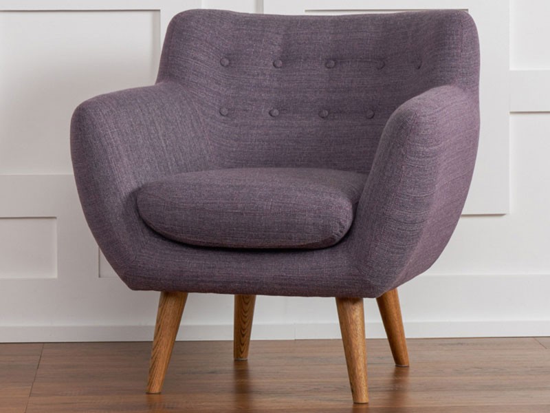 Rhodes Mid-Century Modern Tufted Arm Chair Venga Purple