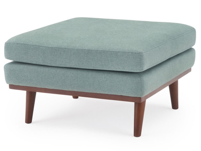 James Mid-Century Modern Ottoman Pigeon Blue