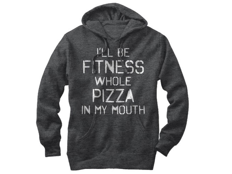 Women's Fitness Pizza in Mouth Hoodie