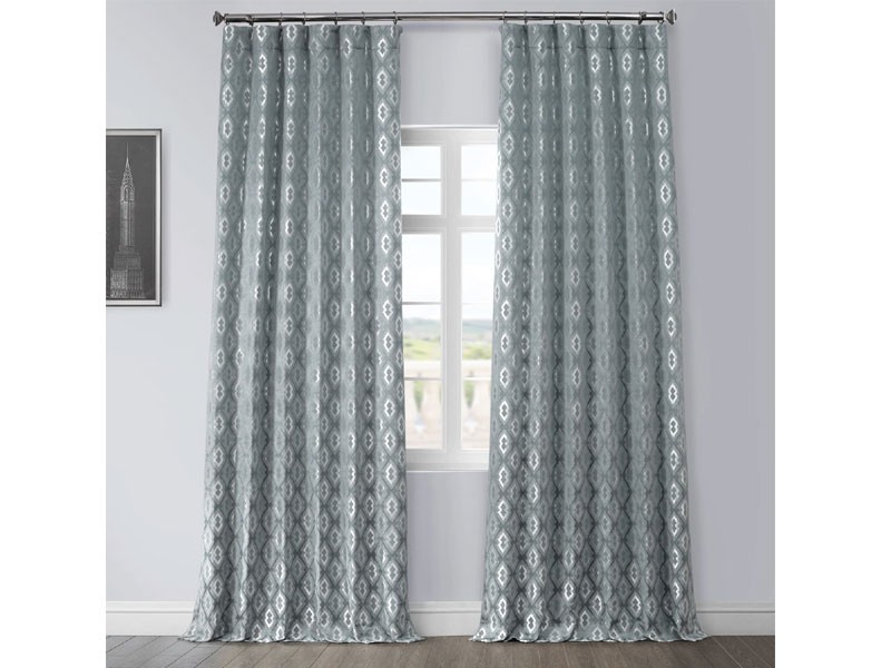 Paragon Blue Designer Jacquard Curtain