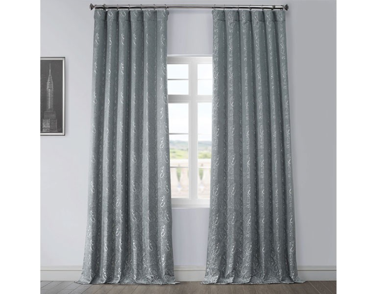 Latika Blue Designer Jacquard Curtain