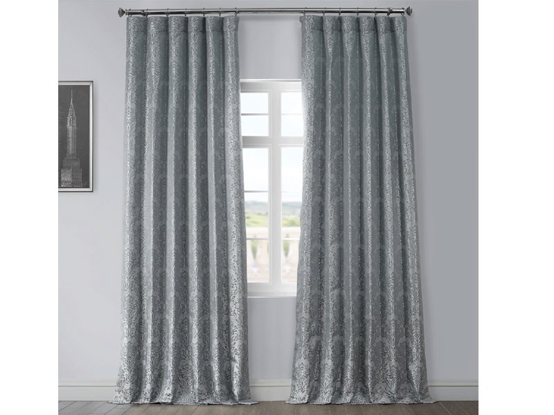 Cambric Blue Designer Jacquard Curtain