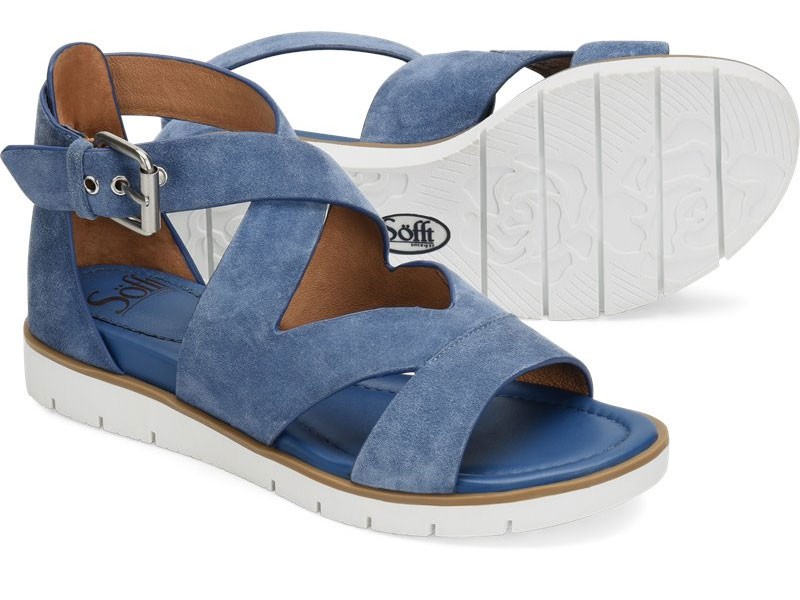 Sofft Women's Mirabelle French-Blue-Suede Sandals