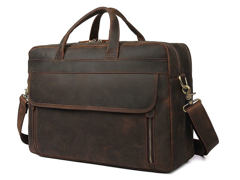 Dhaka Full Grain Leather Overnight Carry-on Travel Bag Brown