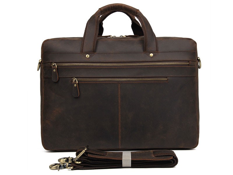 Galicia Top Grain Leather Overnight Carry-on Travel Bag Brown