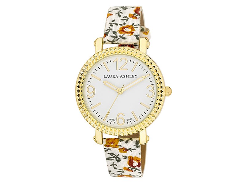 Women's Laura Ashley Floral Band Watch LA31005WT