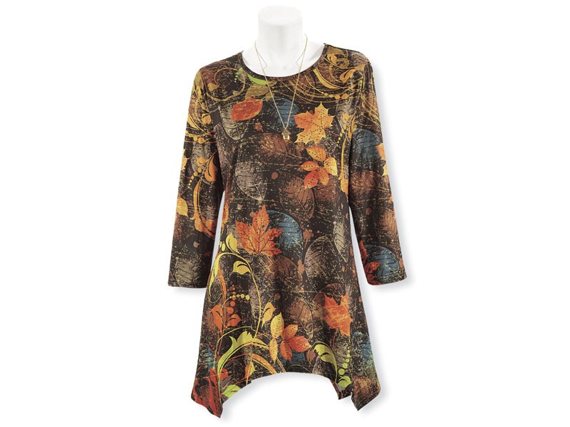 Glistening Fall Leaves Tunic For Women