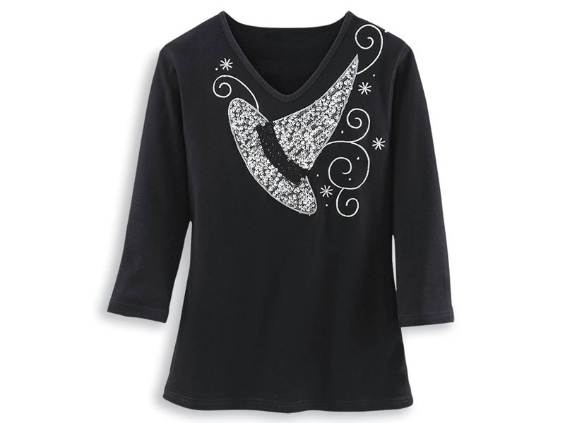 Embellished Witch Hat Knit Top For Women