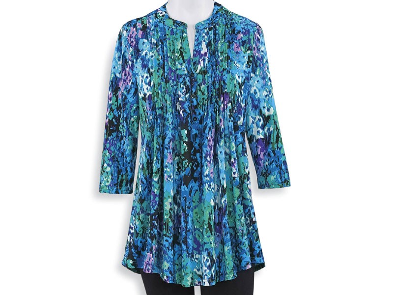 Women's Watercolor Pintuck Tunic