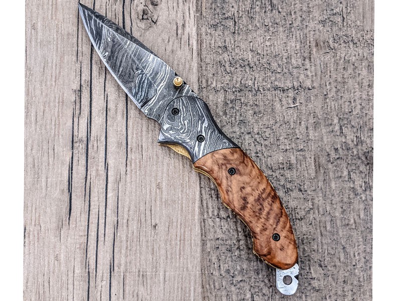 Drop Point Olive Wood Folder