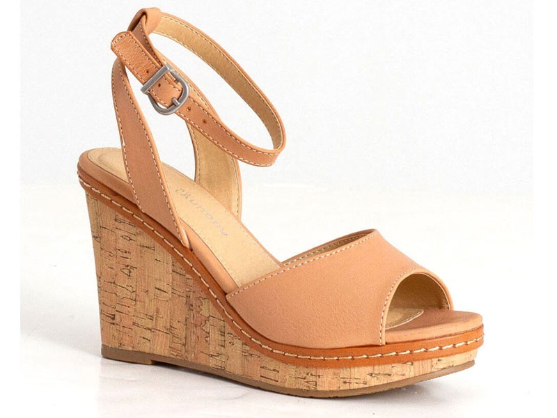 Women's Chinese Laundry Booming Cork Wedge Sandals in Dark Natural