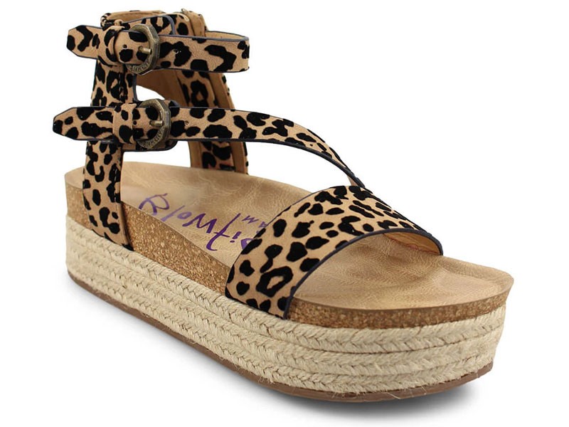 Blowfish Shoes Tanna Strappy Rope Flatfrom Women's Sandals in Sahara Leopard