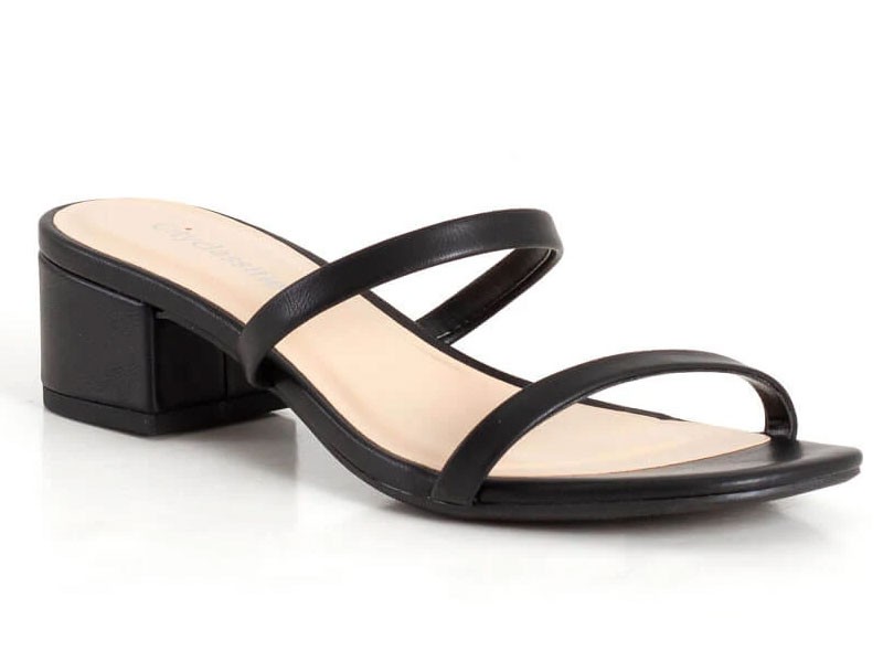 City Classified Shoes Teen Banded Heeled Women's Sandals in Black