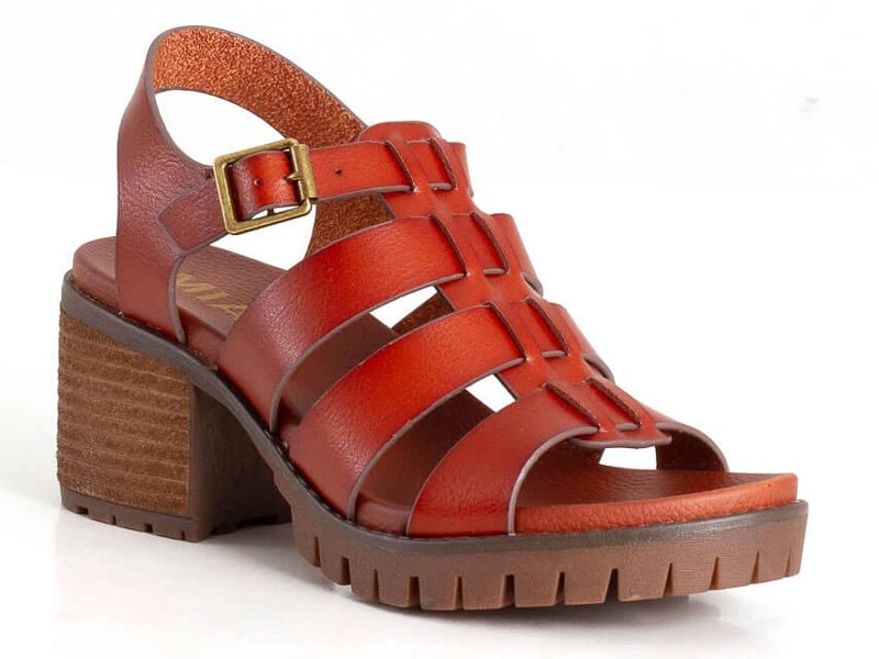 MIA Shoes Lula Heeled Gladiator Women's Sandals in Cognac