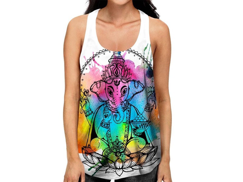 Splash On Ganesh Racerback Top For Women