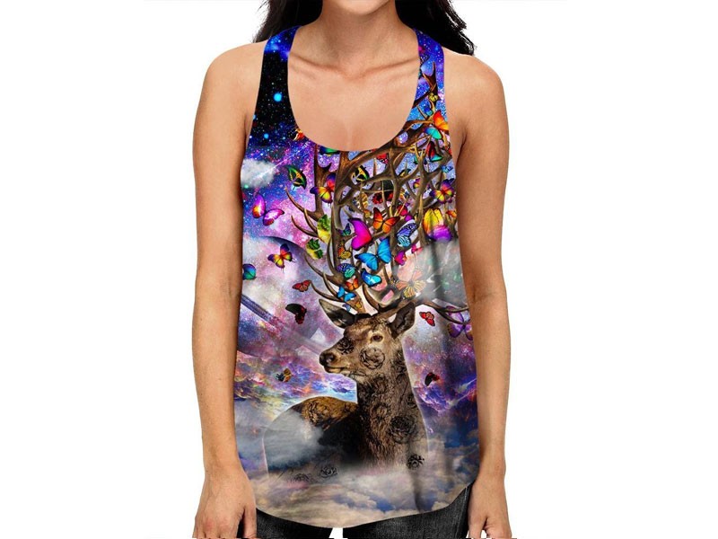 Women's Galatic Deer Racerback Top