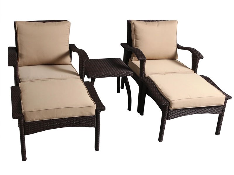 Maui Outdoor 5-piece Brown Wicker Seating Set with Cushions