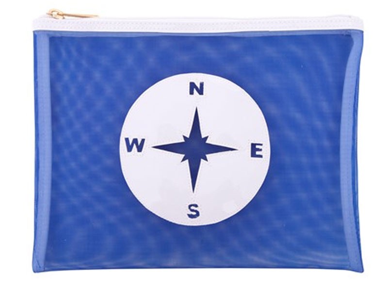 Navy Mesh Stanley Flat Case with White Compass