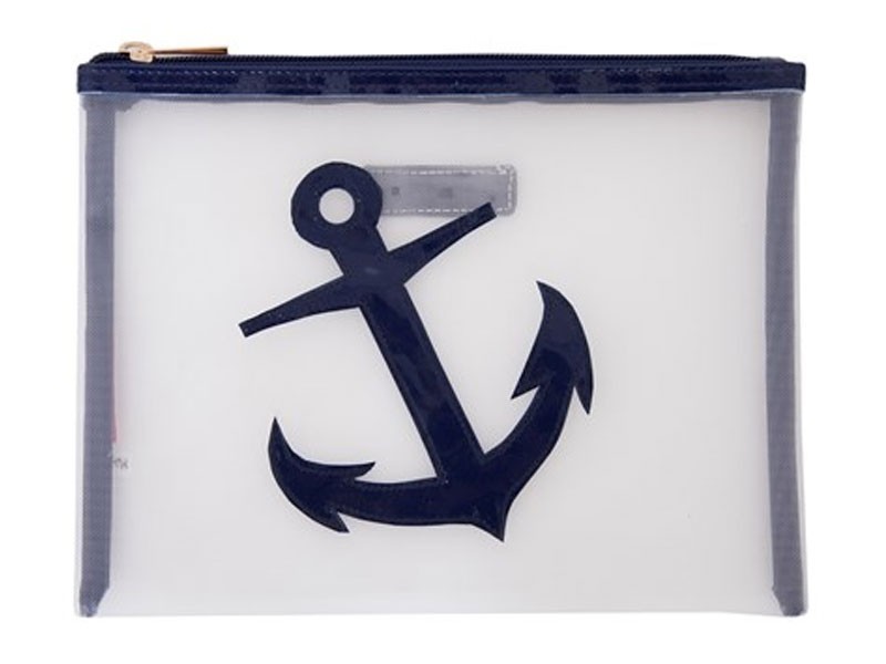 White Mesh Stanley Flat Case with Navy Anchor