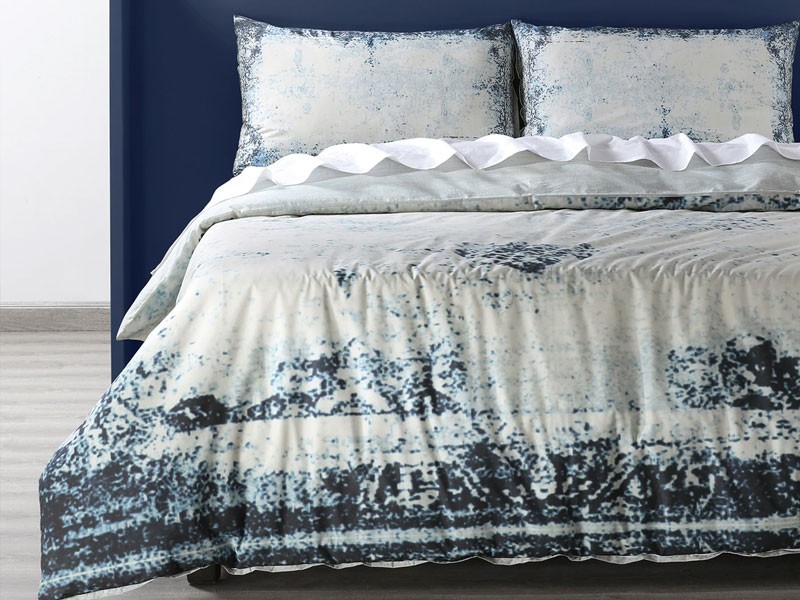 Bazaar Indigo Cotton Percale Printed Reversible Duvet Cover Set