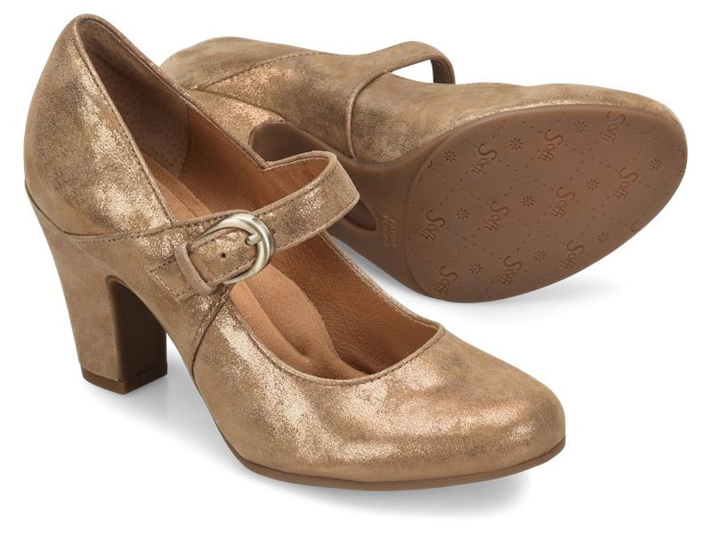 Sofft Miranda Rich-Gold-Suede Heels For Women