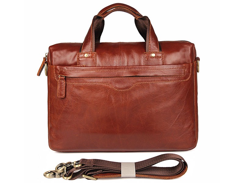 Bangkok 2 Classic Distressed Vintage Leather Messenger Bag Rust Brown
