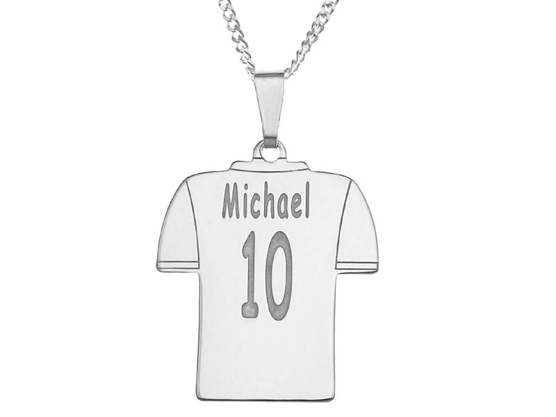 Personalized Sterling Name & Number Jersey Pendant