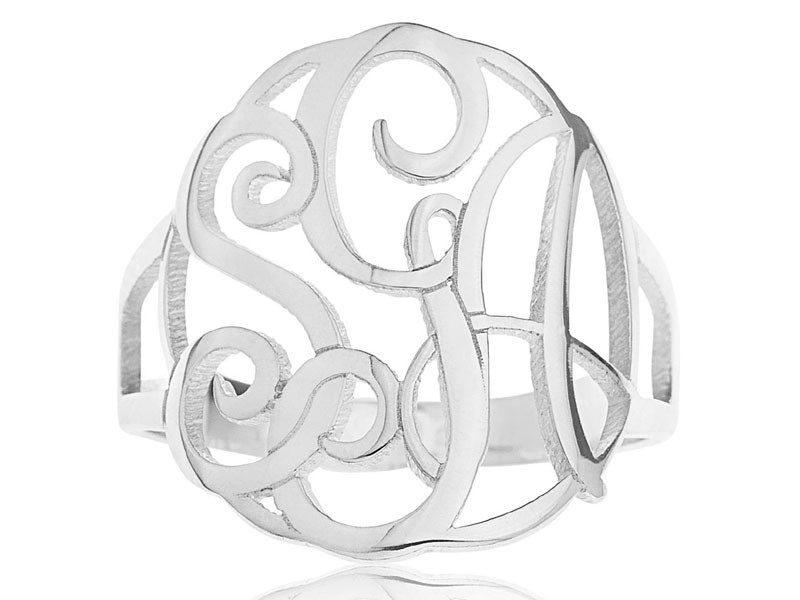 Personalized Sterling Monogram Ring For Women