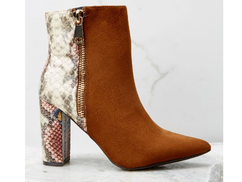 Your Next Step Cognac Two Tone Ankle Boot For Women