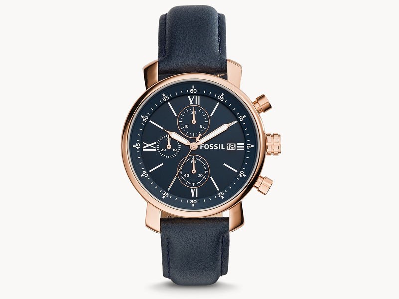  Rhett Chronograph Navy Leather Watch For Men