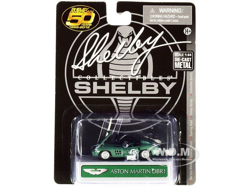 Aston Martin DBR1 #5 Green Metallic 1/64 Diecast Model Car by Shelby Collectible